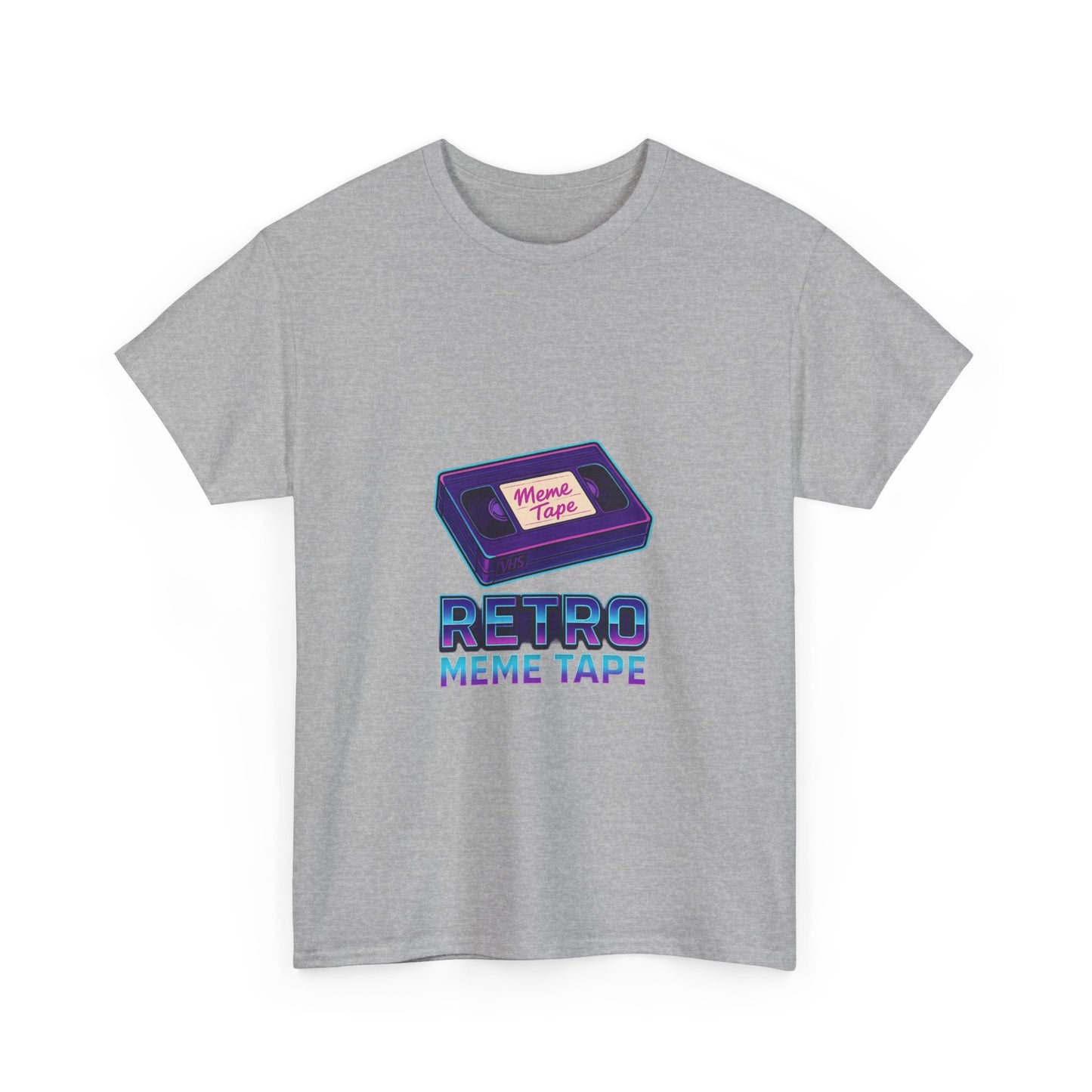 Retro Meme Tape Unisex Heavy Cotton Tee, Retro T-Shirt, Vintage Graphic Tee, Fun Gift for Gamers, Casual Music Wear