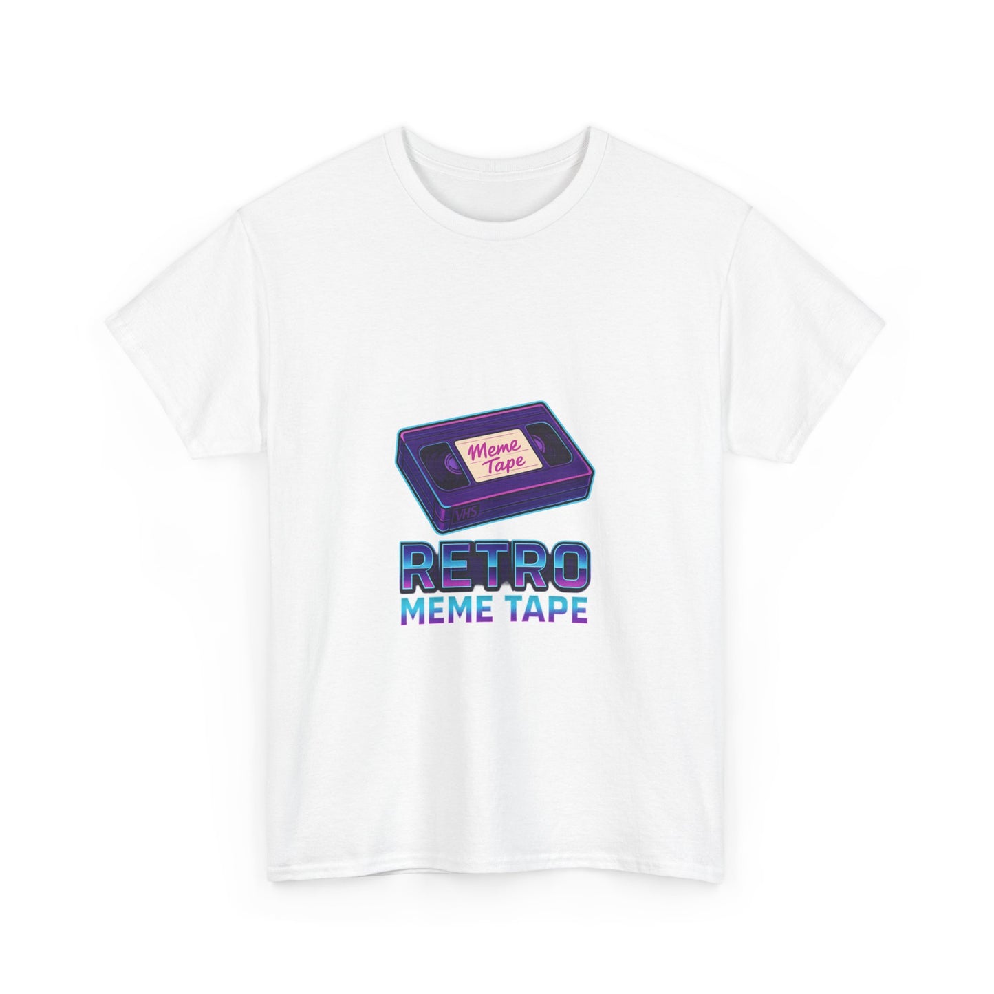 Retro Meme Tape Unisex Heavy Cotton Tee, Retro T-Shirt, Vintage Graphic Tee, Fun Gift for Gamers, Casual Music Wear