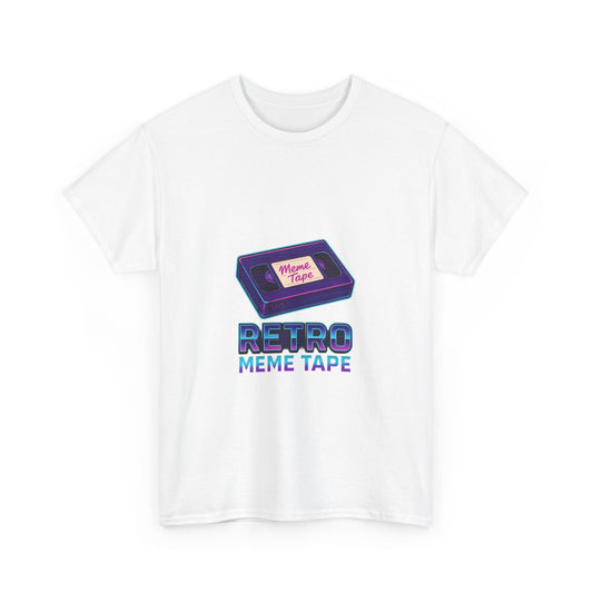 Retro Meme Tape Unisex Heavy Cotton Tee, Retro T-Shirt, Vintage Graphic Tee, Fun Gift for Gamers, Casual Music Wear