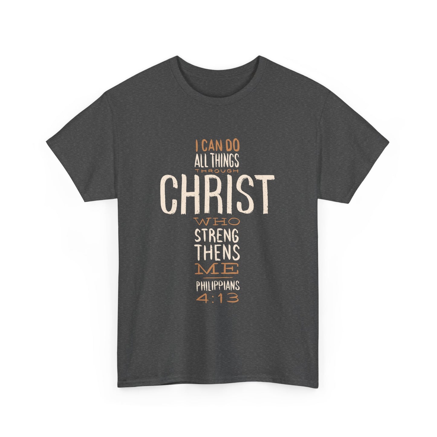 Faith-Based Unisex Heavy Cotton Tee, Inspirational Christian Shirt, Scripture Quote Apparel, Gift for Believers, Casual Everyday Wear