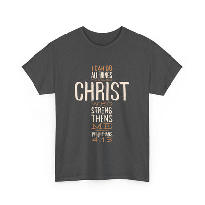 Faith-Based Unisex Heavy Cotton Tee, Inspirational Christian Shirt, Scripture Quote Apparel, Gift for Believers, Casual Everyday Wear