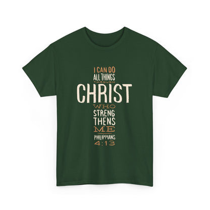 Faith-Based Unisex Heavy Cotton Tee, Inspirational Christian Shirt, Scripture Quote Apparel, Gift for Believers, Casual Everyday Wear